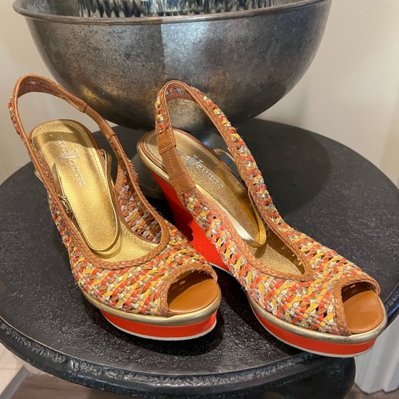 Vince Camuto Shoes - Vince Camuto Women's Multicolor Woven Slingback Wedges